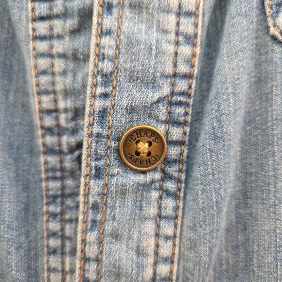 CHAPS DENIM LIGHTWEIGHT JACKET WITH FOUR POCKETS SIZE MEDIUM - Picture 6 of 15